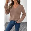 imageAcelitt Sweatshirt for Women Long Sleeve Shirts V Neck Sweaters Fall Fashion Outfits 2025 Trendy Tunic TopsPale Khaki