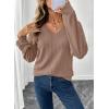 imageAcelitt Sweatshirt for Women Long Sleeve Shirts V Neck Sweaters Fall Fashion Outfits 2025 Trendy Tunic TopsPale Khaki