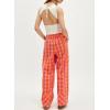 imageAcelitt Women Casual Loose Drawstring Elastic Waist Checkered Pants with Pockets SXXLOrange