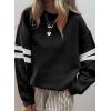 imageAcelitt Women Casual Long Sleeve Crewneck Color Block Sweatshirts PulloverSXXLBlack
