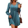 imageAcelitt Womens Fall Dresses 2025 Beach Casual Long Sleeve Loose Sundress Flowy Babydoll Mini DressCanton