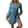 imageAcelitt Womens Fall Dresses 2025 Beach Casual Long Sleeve Loose Sundress Flowy Babydoll Mini DressCanton