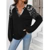 imageAcelitt Sweaters for Women V Neck Casual Knit Long Sleeve Tops Lightweight Pullover Clothes Fall Fashion Outfits 2025Black