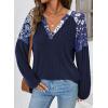 imageAcelitt Sweaters for Women V Neck Casual Knit Long Sleeve Tops Lightweight Pullover Clothes Fall Fashion Outfits 2025Bluing