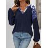 imageAcelitt Sweaters for Women V Neck Casual Knit Long Sleeve Tops Lightweight Pullover Clothes Fall Fashion Outfits 2025Bluing
