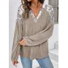 imageAcelitt Sweaters for Women V Neck Casual Knit Long Sleeve Tops Lightweight Pullover Clothes Fall Fashion Outfits 2025Parchment