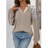imageAcelitt Sweaters for Women V Neck Casual Knit Long Sleeve Tops Lightweight Pullover Clothes Fall Fashion Outfits 2025Parchment