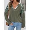 imageAcelitt Sweaters for Women V Neck Casual Knit Long Sleeve Tops Lightweight Pullover Clothes Fall Fashion Outfits 2025Vineyard Green
