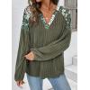 imageAcelitt Sweaters for Women V Neck Casual Knit Long Sleeve Tops Lightweight Pullover Clothes Fall Fashion Outfits 2025Vineyard Green