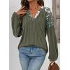 imageAcelitt Sweaters for Women V Neck Casual Knit Long Sleeve Tops Lightweight Pullover Clothes Fall Fashion Outfits 2025Vineyard Green