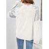 imageAcelitt Sweaters for Women V Neck Casual Knit Long Sleeve Tops Lightweight Pullover Clothes Fall Fashion Outfits 2025White