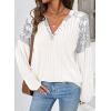 imageAcelitt Sweaters for Women V Neck Casual Knit Long Sleeve Tops Lightweight Pullover Clothes Fall Fashion Outfits 2025White