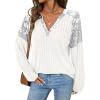 imageAcelitt Sweaters for Women V Neck Casual Knit Long Sleeve Tops Lightweight Pullover Clothes Fall Fashion Outfits 2025White