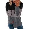 imageAcelitt Women Long Sleeve Full Zipper Color Block Knited Hoodies Sweatshirts Sweaters