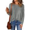 imageAcelitt Womens Casual Lightweight Long Sleeve Crewneck Knit Shirts Tops SXXLGgray