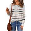 imageAcelitt Womens Casual Lightweight Long Sleeve Crewneck Knit Shirts Tops SXXLGstripe4