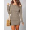 imageAcelitt Cocktail Dresses for Women Early Fall Fashion Off The Shoulder Long Sleeve Dress Sexy Bodycon Club OutfitsGoat
