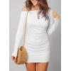 imageAcelitt Cocktail Dresses for Women Early Fall Fashion Off The Shoulder Long Sleeve Dress Sexy Bodycon Club OutfitsWhite