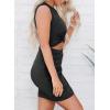 imageAcelitt Summer Dresses for Women 2025 Cut Out Twist Front Ruched Wrap Bodycon Mini Dress Beach Vacation Outfits ClothesBlack