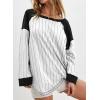 imageAcelitt Women Casual Striped Long Sleeve Crewneck Pullover Tshirts TopsSXXLWhite
