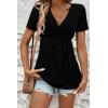 imageAcelitt Womens V Neck Short Sleeve Twist Front T ShirtsSXXLBlack