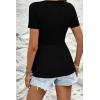 imageAcelitt Womens V Neck Short Sleeve Twist Front T ShirtsSXXLBlack