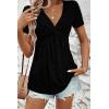 imageAcelitt Womens V Neck Short Sleeve Twist Front T ShirtsSXXLBlack