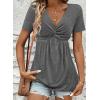 imageAcelitt Womens V Neck Short Sleeve Twist Front T ShirtsSXXLGray