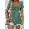 imageAcelitt Womens V Neck Short Sleeve Twist Front T ShirtsSXXLGreen