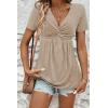 imageAcelitt Womens V Neck Short Sleeve Twist Front T ShirtsSXXLKhaki