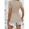 imageAcelitt Womens V Neck Short Sleeve Twist Front T ShirtsSXXLKhaki