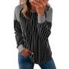imageAcelitt Women Casual Striped Long Sleeve Crewneck Pullover Tshirts TopsSXXLBlack