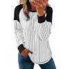 imageAcelitt Women Casual Striped Long Sleeve Crewneck Pullover Tshirts TopsSXXLWhite