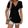 imageAcelitt Womens V Neck Short Sleeve Twist Front T ShirtsSXXLBlack