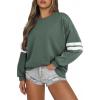 imageAcelitt Women Casual Long Sleeve Crewneck Color Block Sweatshirts PulloverSXXLDrak Green