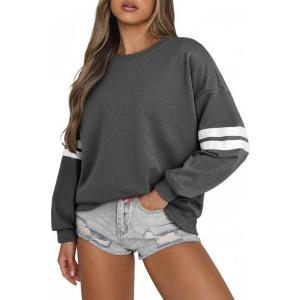 imageAcelitt Women Casual Long Sleeve Crewneck Color Block Sweatshirts PulloverSXXLGray