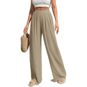 imageAcelitt Womens Casual Lightweight Palazzo Pants SXXLKhaki