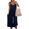 imageAcelitt Womens Sleeveless Wide Leg Jumpsuits with PocketsSXXLBlue