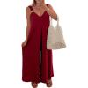 imageAcelitt Womens Sleeveless Wide Leg Jumpsuits with PocketsSXXLRed