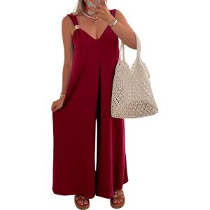 imageAcelitt Womens Sleeveless Wide Leg Jumpsuits with PocketsSXXLRed