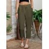 image:imageAcelitt Women Casual Elastic Waist Pants with Pockets SXXLGreen