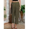 image:imageAcelitt Women Casual Elastic Waist Pants with Pockets SXXLGreen