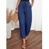 image:imageAcelitt Women Casual Elastic Waist Pants with Pockets SXXLZ Blue