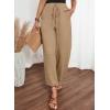 image:imageAcelitt Women Casual Elastic Waist Pants with Pockets SXXLZ Khaki