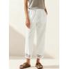 image:imageAcelitt Women Drawstring Elastic Waist Pants with Pockets SXXLWhite