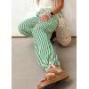 image:imageAcelitt Women Drawstring Elastic Waist Striped Pants with Pockets SXXLGreen