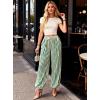 image:imageAcelitt Women Drawstring Elastic Waist Striped Pants with Pockets SXXLGreen