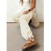image:imageAcelitt Women Drawstring Elastic Waist Striped Pants with Pockets SXXLKhaki