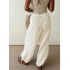image:imageAcelitt Women Drawstring Elastic Waist Striped Pants with Pockets SXXLKhaki