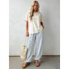 image:imageAcelitt Women Drawstring Elastic Waist Striped Pants with Pockets SXXLSky Blue